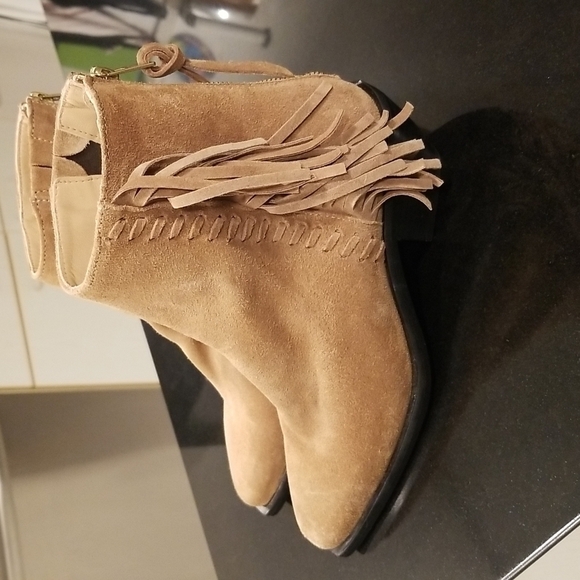 💕ALLSAINTS💕 Layla Suede Fringe Boots ~ Cognac Sand Brown ~ 38 NWT (No Box) - Picture 10 of 16